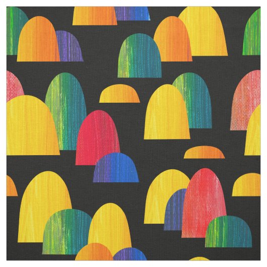 Tissu Collines peintes - Noir (Échantillon)