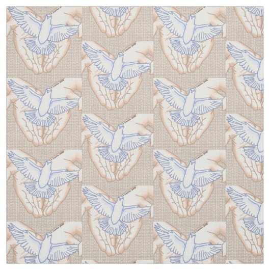 Tissu Colombe aux mains (Échantillon)