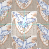 Tissu Colombe aux mains (Carreau)