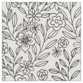 Tissu Coloration florale de griffonnages (Fermer)