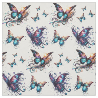 Tissu coloré avec motif papillon