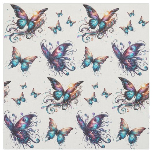 Tissu coloré avec motif papillon (Échantillon)
