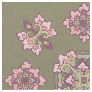 Tissu coloré de motif d'ornement de filigrane