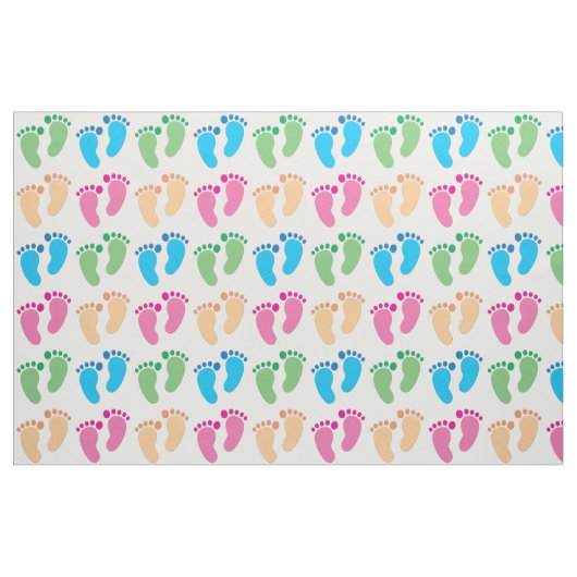 Tissu coloré d'empreintes de pas (Fat Quarter)