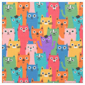 Tissu Colorful cats (Détail)