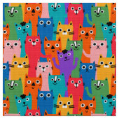 Tissu Colorful cats (Fermer)