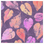 Tissu Colorful Fall Leaves On Purple Pattern (Fermer)