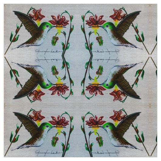 Tissu Columbine Hummingbird (Échantillon)