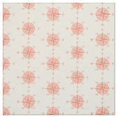Tissu Compas de navigation nautique corail (Échantillon)