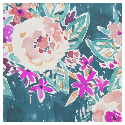 Tissu COMPLÈTEMENT SUR la copie florale foncée chic (Échantillon)