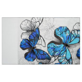 Tissu Composition des papillons blancs et bleus (Fat Quarter)