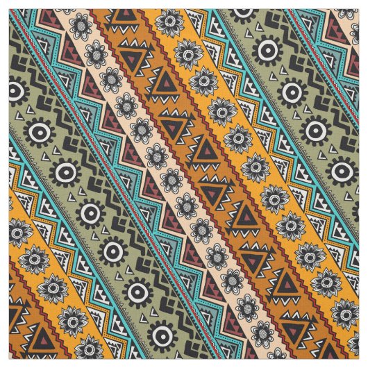 Tissu Conception aztèque ethnique colorée de motifs (Échantillon)