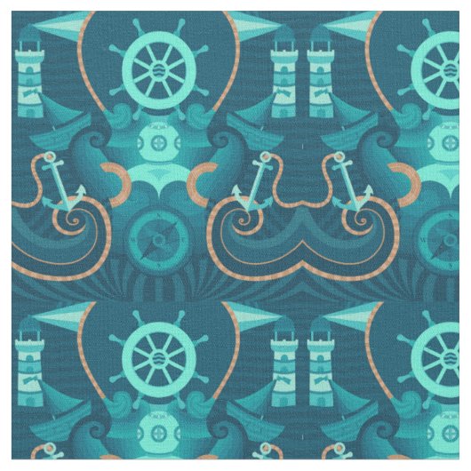 Tissu Conception bleue nautique (Fermer)