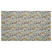 Tissu Conception botanique de fleurs dorées dessinées à (Fat Quarter)