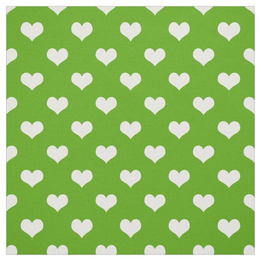 Tissu Conception de coeurs adorables verts blancs (Échantillon)