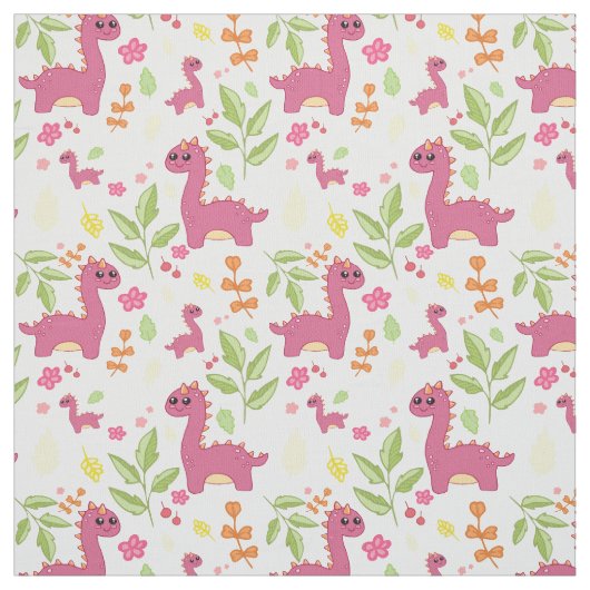 Tissu Conception de dino gothique rose (Échantillon)