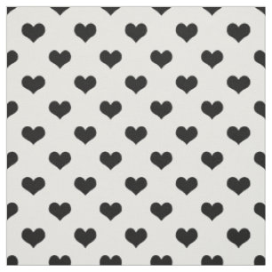 Tissu Conception de motif de cœur d'amour noir et blanc