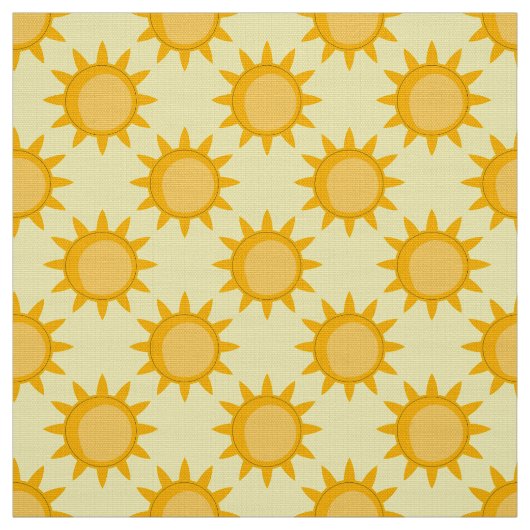 Tissu Conception de motif de soleil ensoleillé sur jaune (Échantillon)