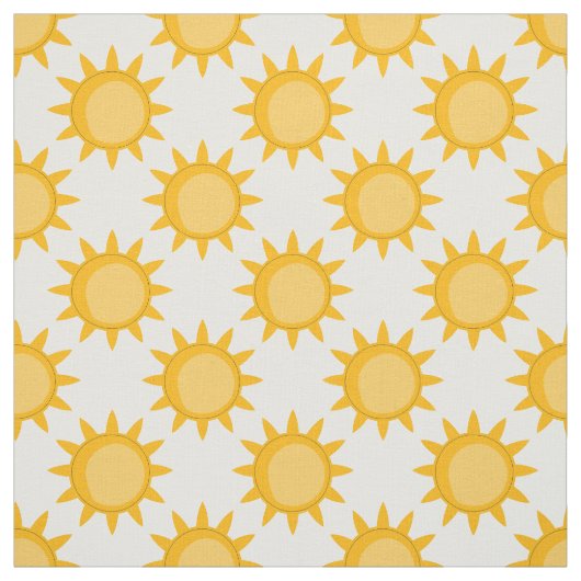 Tissu Conception de motif de soleil sur fond blanc (Échantillon)