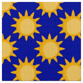 Tissu Conception de motif de soleil sur fond bleu (Fermer)