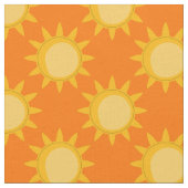 Tissu Conception de motif de soleil sur orange (Fermer)