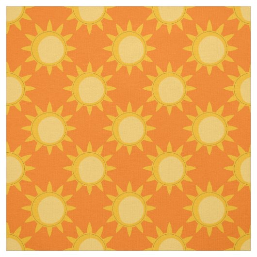 Tissu Conception de motif de soleil sur orange (Échantillon)
