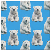 Tissu Conception de motif d'ours polaire bleu  (Échantillon)