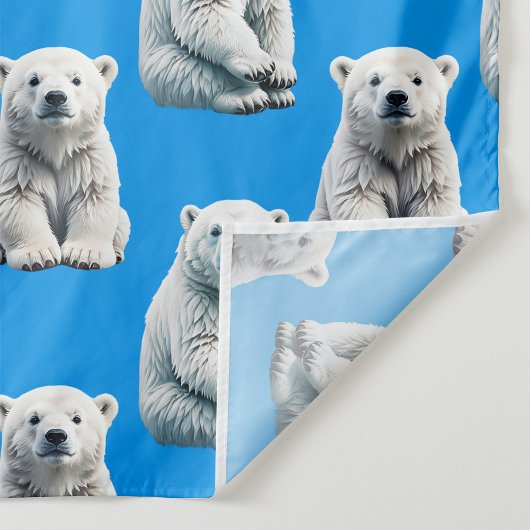 Tissu Conception de motif d'ours polaire bleu 