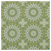 Tissu Conception de motif mandala vert et blanc (Échantillon)