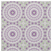 Tissu Conception de motif mandala violet et vert (Échantillon)