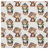 Tissu Conception de motif singe blanc (Échantillon)