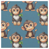 Tissu Conception de motif singe bleu  (Fermer)