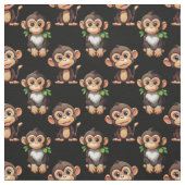 Tissu Conception de motif singe noir (Échantillon)