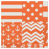 Tissu Conception de Patchwork Motif mixte orange blanc (Fermer)