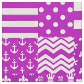 Tissu Conception de Patchwork Motifs mélangés violet bla (Fermer)