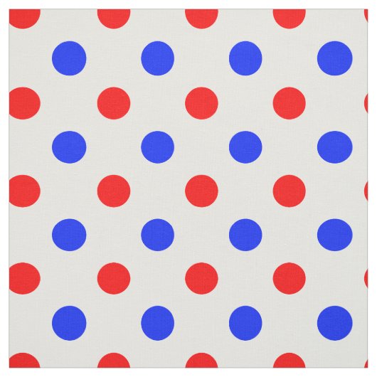 Tissu Conception de points noirs blancs rouges bleus  (Échantillon)