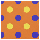 Tissu Conception de points polka bleus jaunes orange (Fermer)