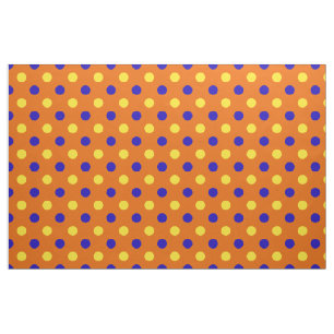 Tissu Conception de points polka bleus jaunes orange