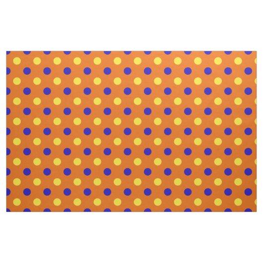 Tissu Conception de points polka bleus jaunes orange (Fat Quarter)