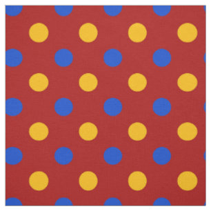 Tissu Conception de points polka rouges bleus jaunes