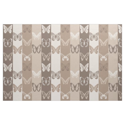 Tissu Conception de rayures de papillon de terre neutre (Fat Quarter)