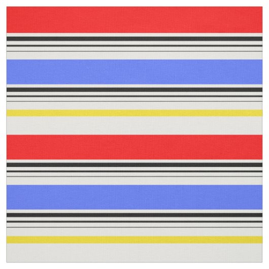 Tissu Conception de rayures rouges bleues et blanches (Échantillon)