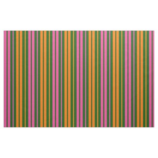 Tissu Conception de rayures verticales orange vert rose  (Fat Quarter)