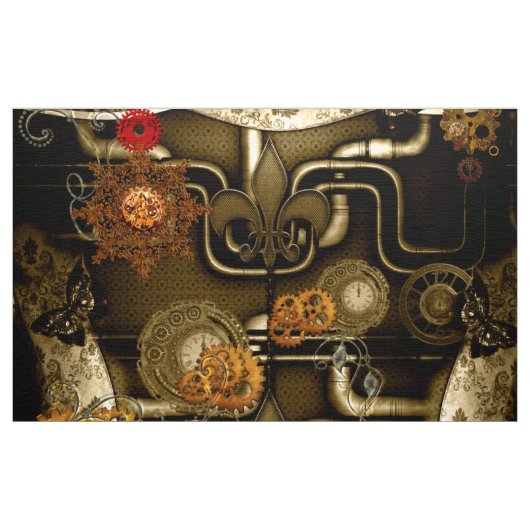 Tissu Conception de Steampunk avec des horloges et des (Yard)