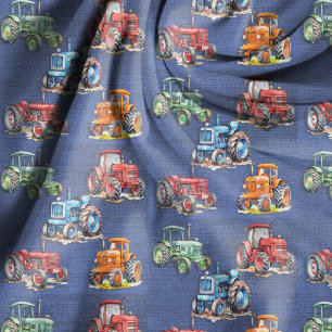 Tissu Conception de tracteur agricole en bleu denim