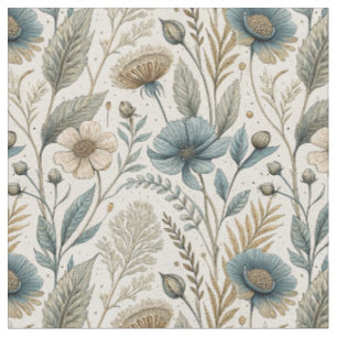 Tissu Conception florale de marguerite et de fleurs sauv