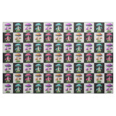 Tissu Conception géométrique À damiers champignon (Fat Quarter)