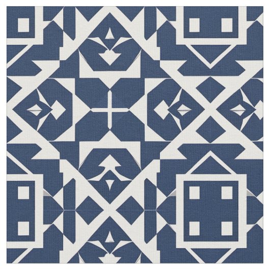 Tissu Conception géométrique bleue abstraite (Fermer)