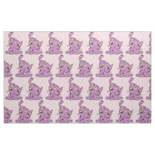 Tissu Conception graphique de Kitty de motif pourpre de