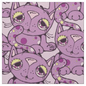 Tissu Conception graphique de Kitty de motif pourpre de (Échantillon)